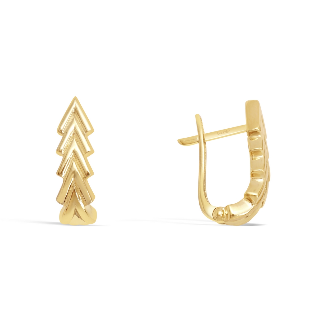 14 Ayar Sarı Altın J Küpe