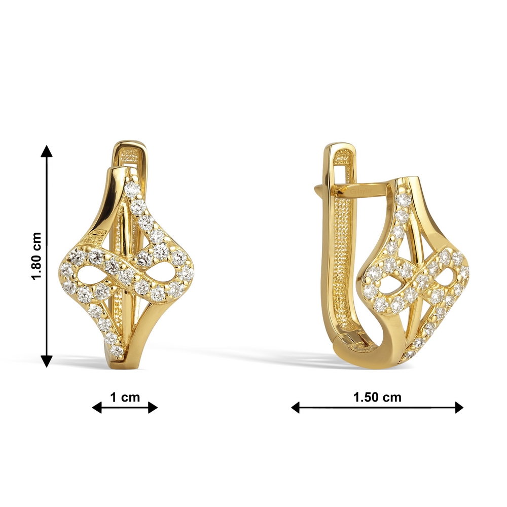 14 Ayar Sarı Altın J Küpe