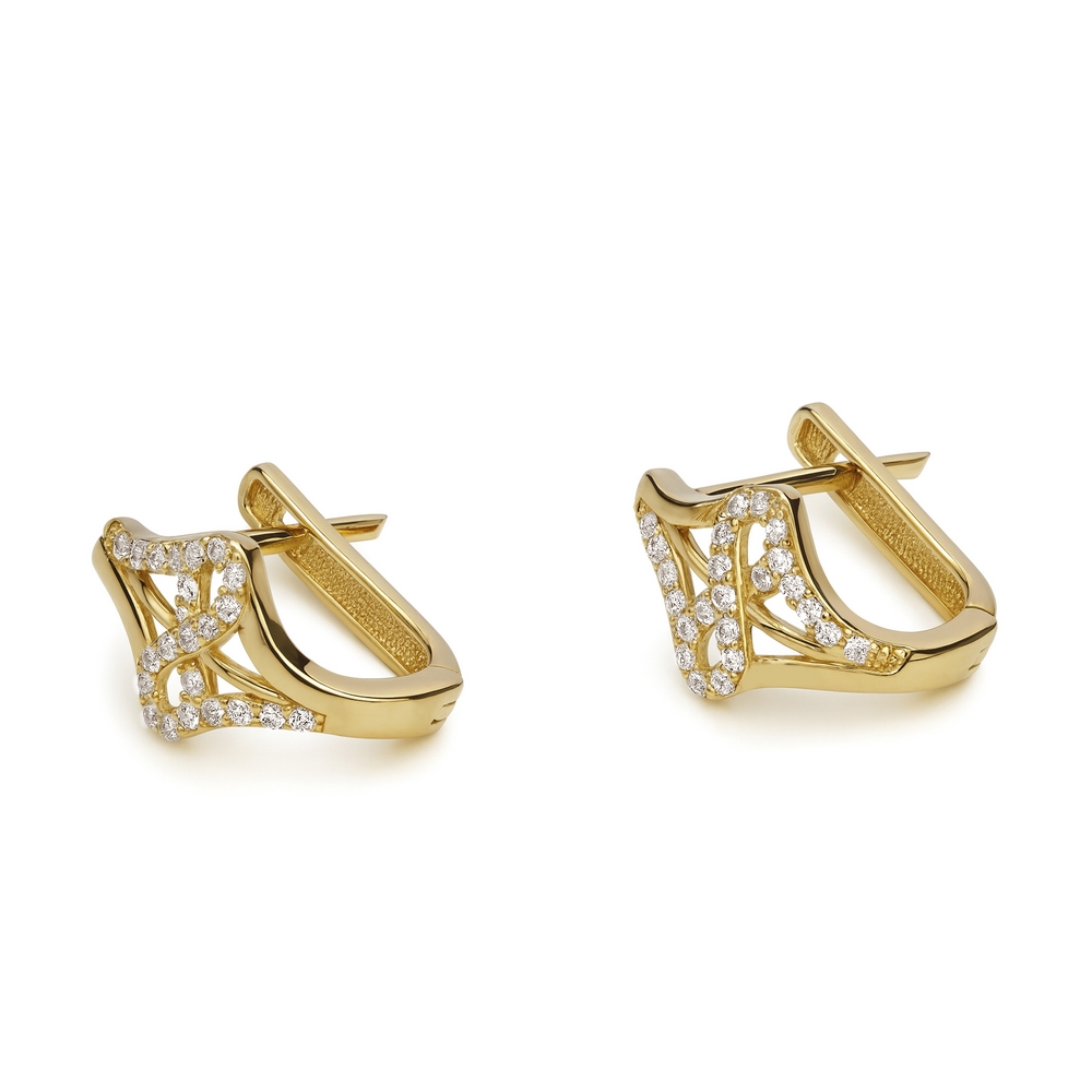 14 Ayar Sarı Altın J Küpe