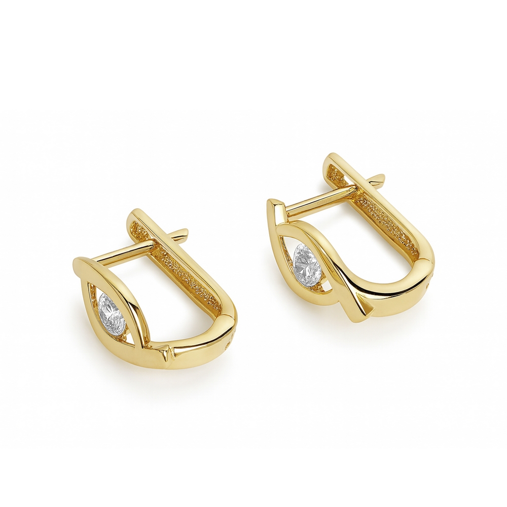 14 Ayar Sarı Altın J Küpe