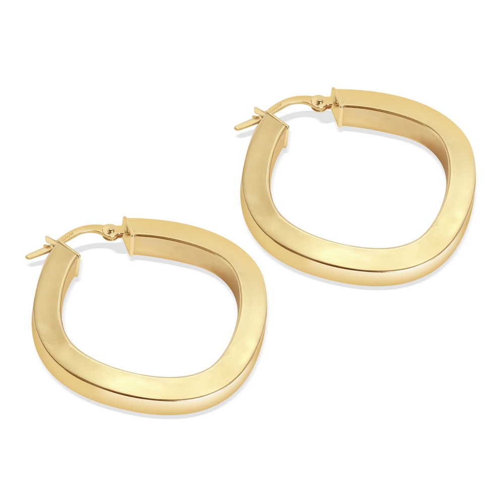 14 Ayar Sarı Altın Kalın Halka Küpe