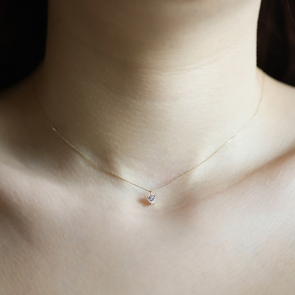 14 Ayar Sarı Altın Minimal Kalp Kolye