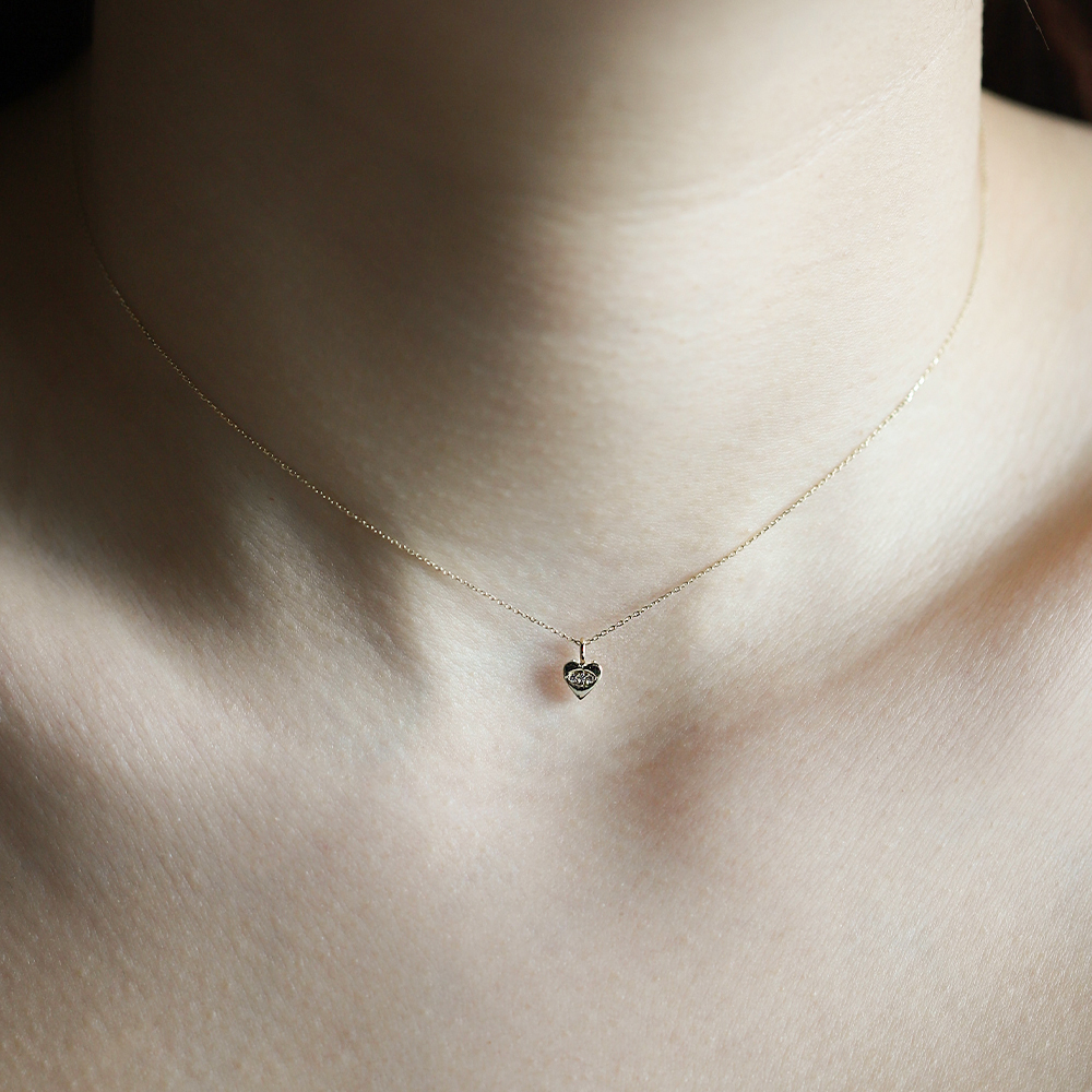 14 Ayar Sarı Altın Minimal Kalp Kolye