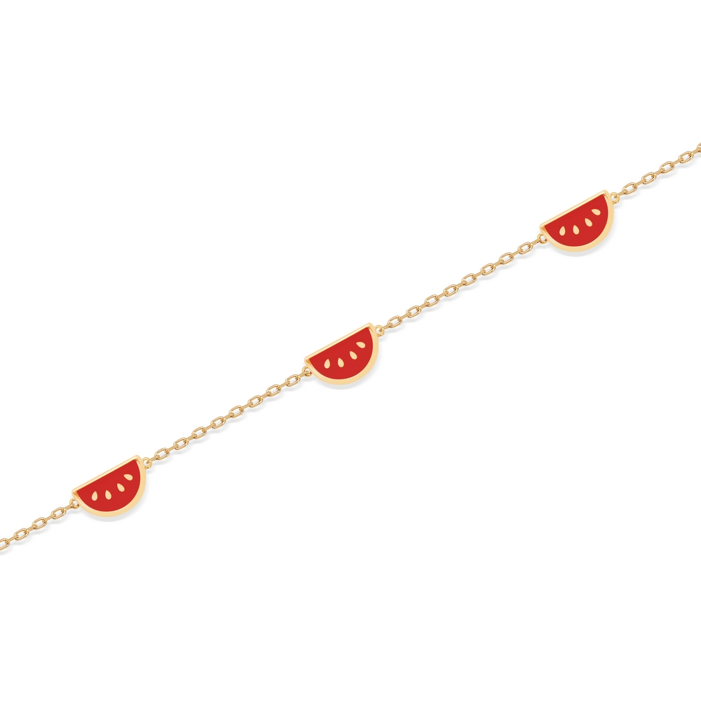 14 Ayar Sarı Altın Karpuz Figürlü Halhal