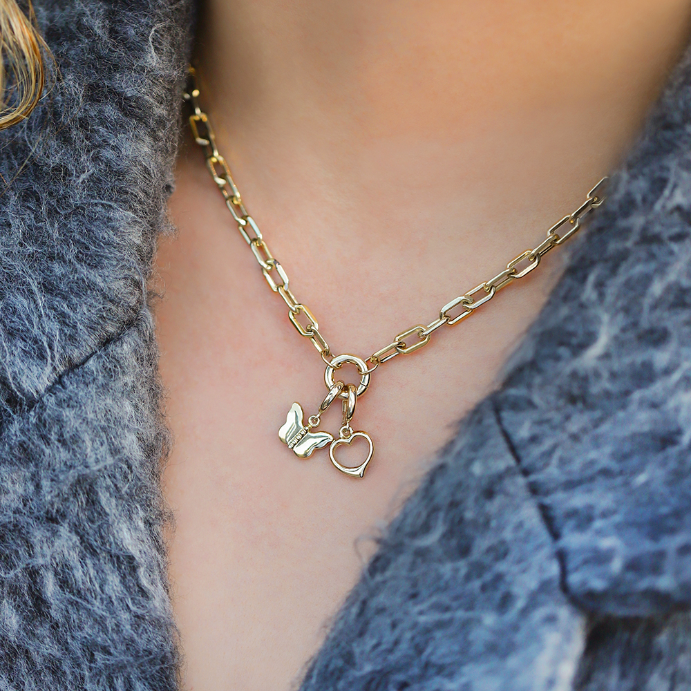 14 Ayar Sarı Altın Kelebek Kolye Ucu