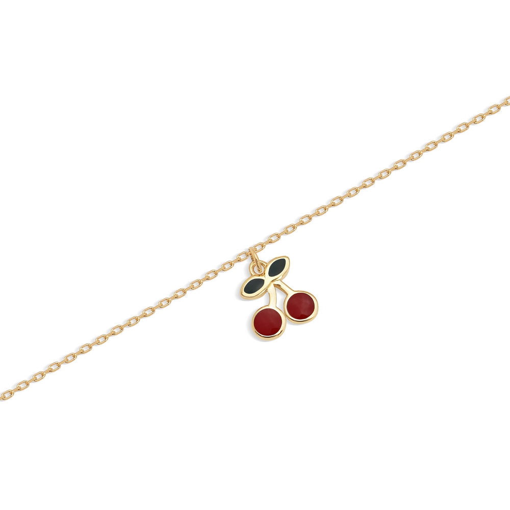 14 Ayar Sarı Altın Kiraz Figürlü Halhal