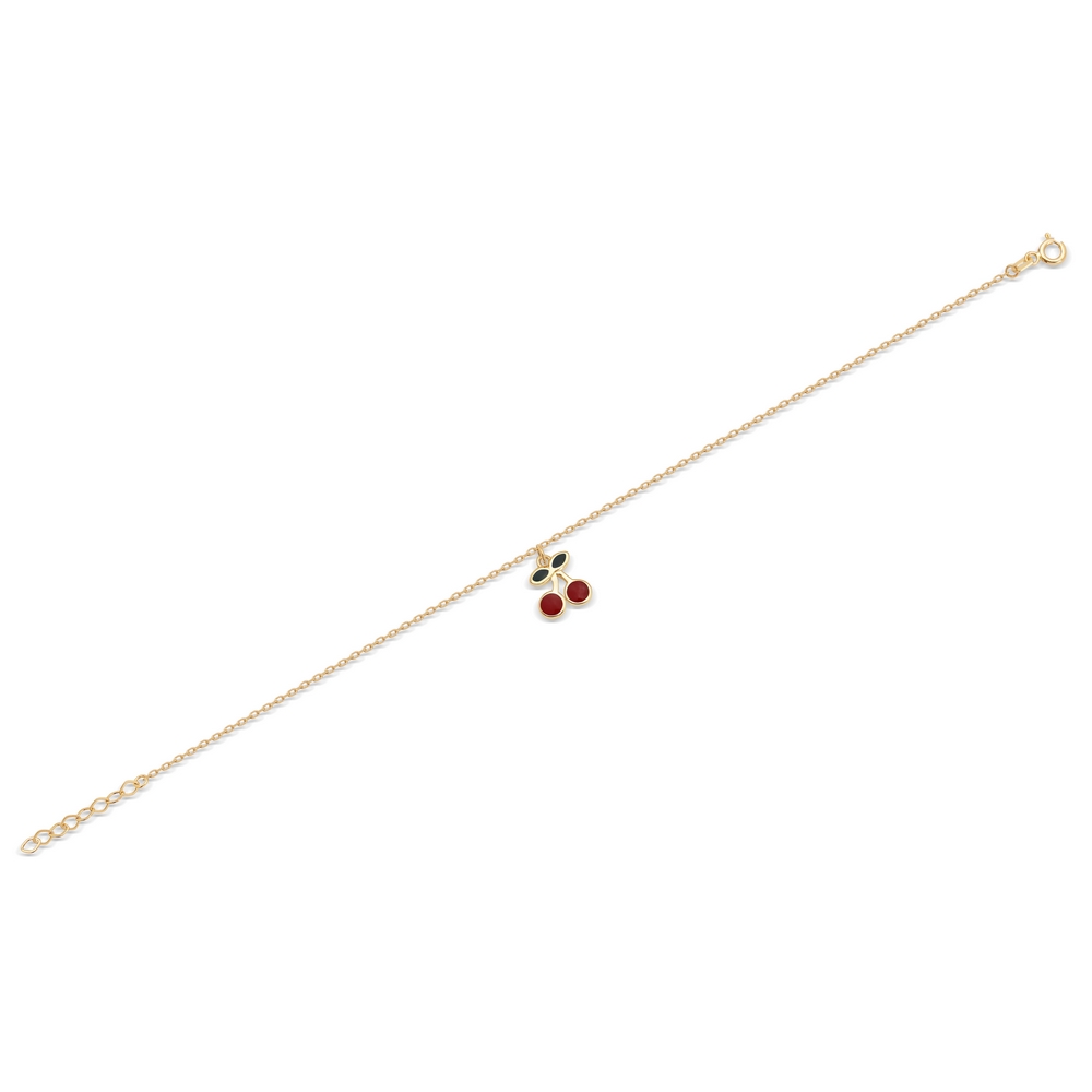 14 Ayar Sarı Altın Kiraz Figürlü Halhal