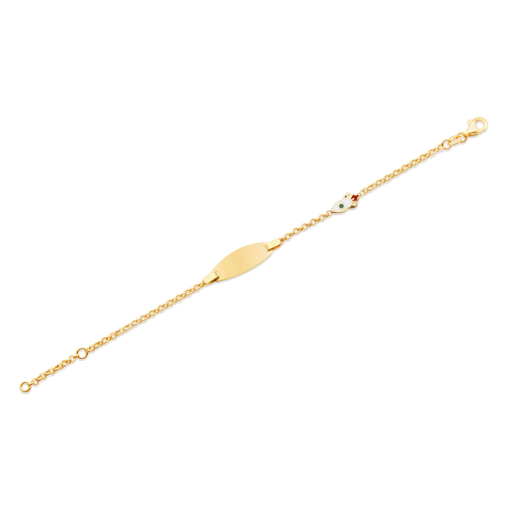 14 Ayar Sarı Altın Künye Bileklik