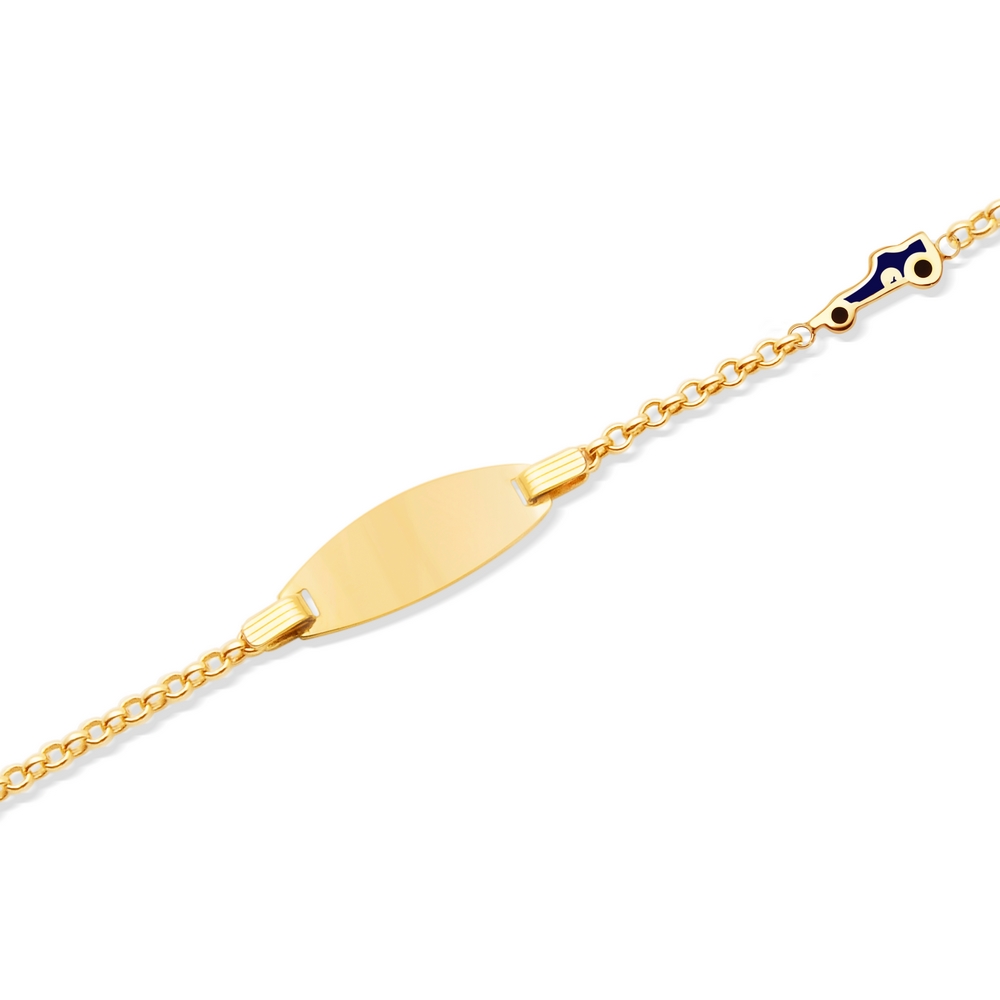 14 Ayar Sarı Altın Künye Bileklik