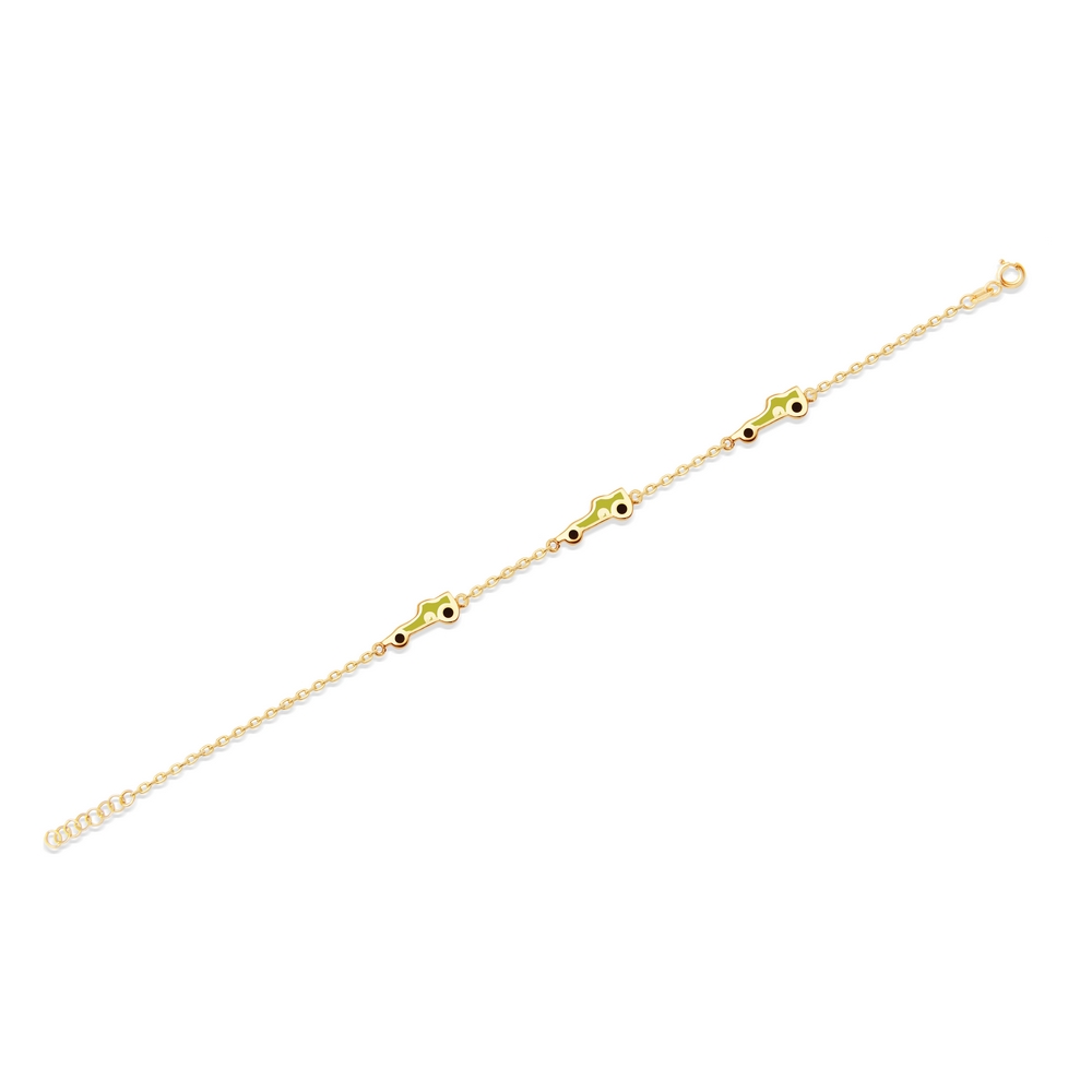 14 Ayar Sarı Altın Künye Bileklik