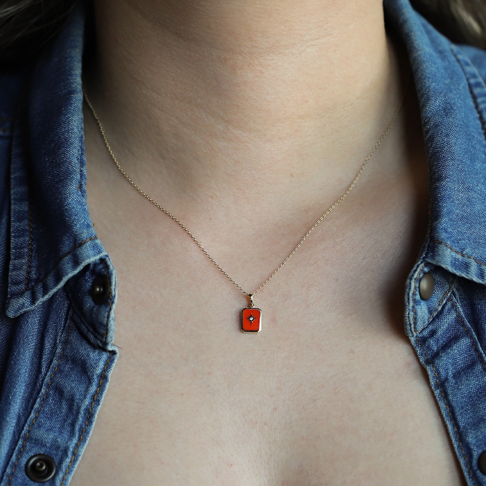 14 Ayar Sarı Altın Kutup Yıldızı Kolye