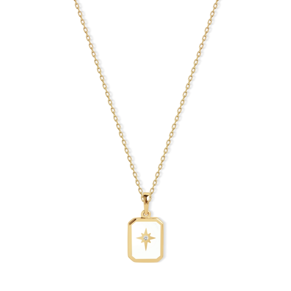 14 Ayar Sarı Altın Kutup Yıldızı Figürlü Kolye