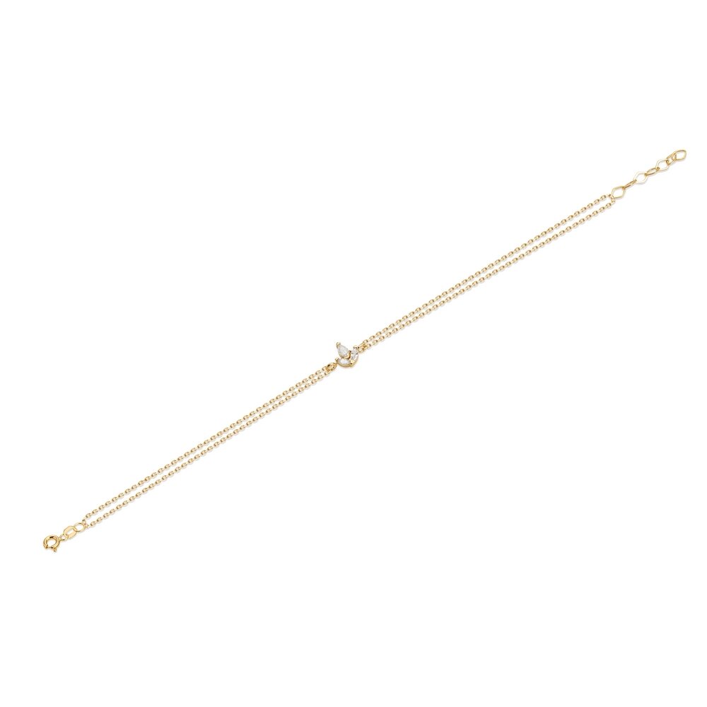 14 Ayar Sarı Altın Lotus Minimal Bileklik