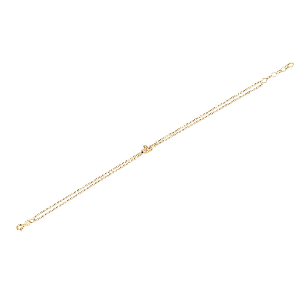 14 Ayar Sarı Altın Lotus Minimal Bileklik