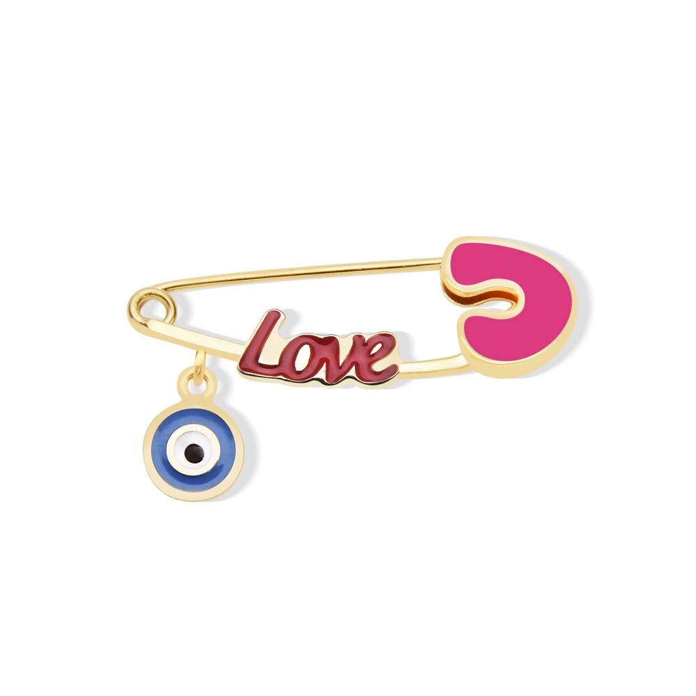 14 Ayar Sarı Altın Mineli İğne