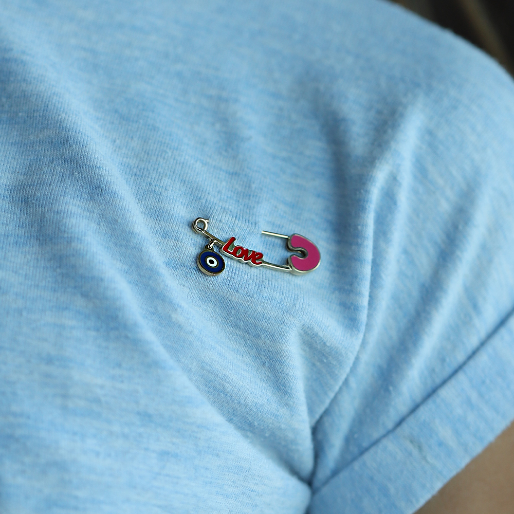 14 Ayar Sarı Altın Mineli İğne