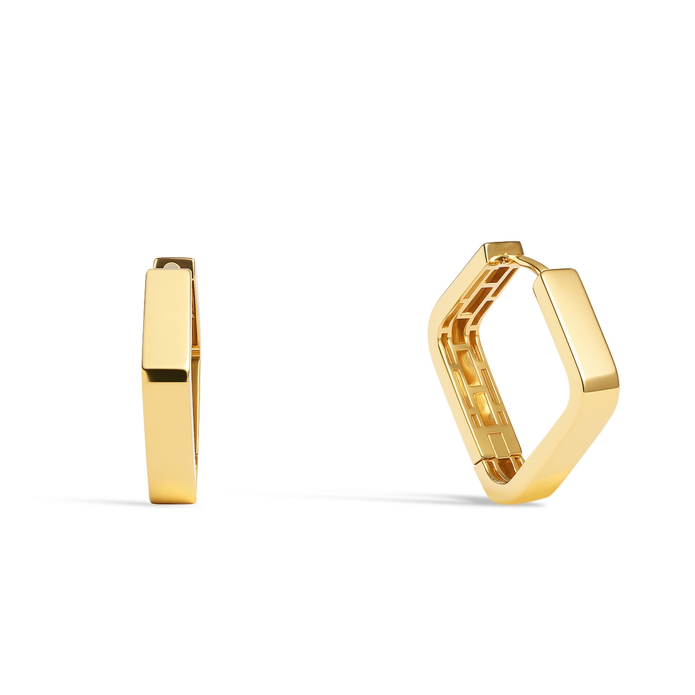 14 Ayar Sarı Altın Minimal Halka Küpe