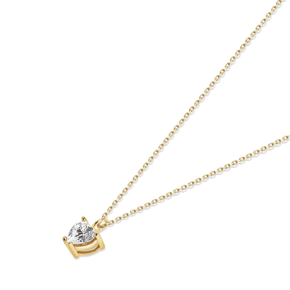 14 Ayar Sarı Altın Minimal Kalp Kolye