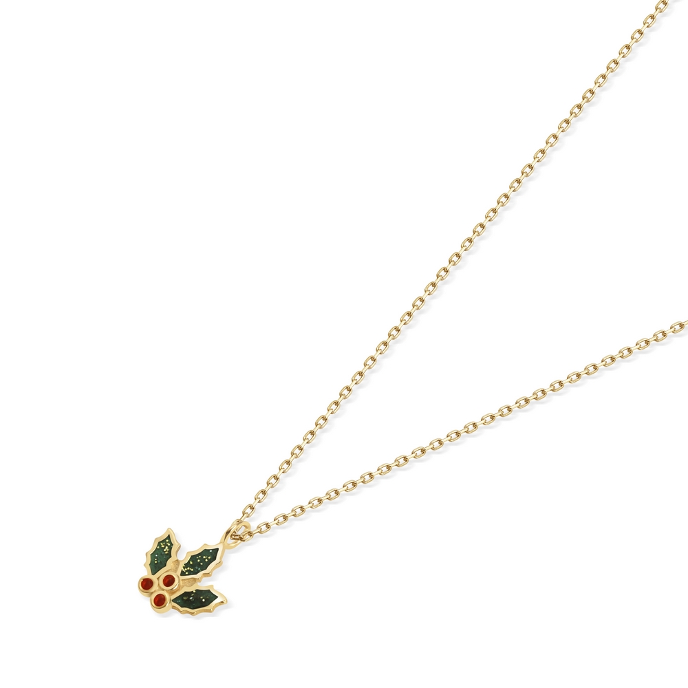14 Ayar Sarı Altın Yılbaşı Figürlü Kolye