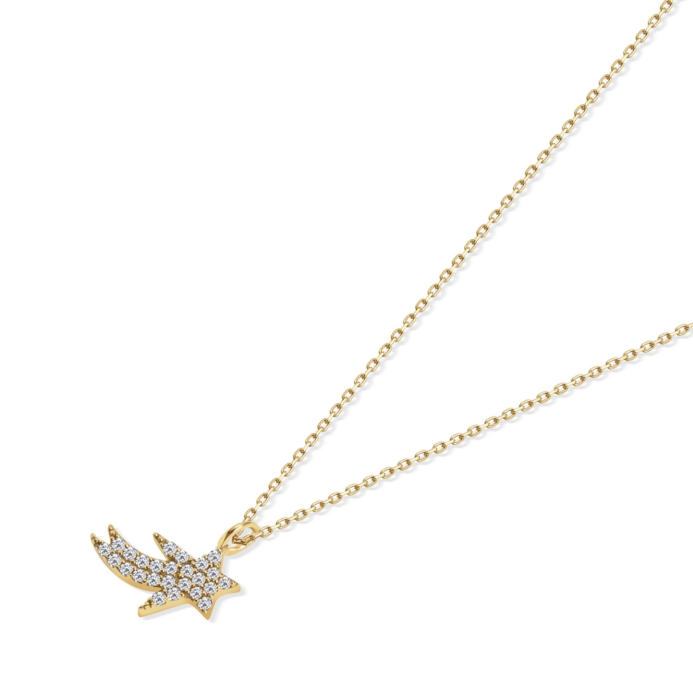 14 Ayar Sarı Altın Minimal Yıldız Kolye