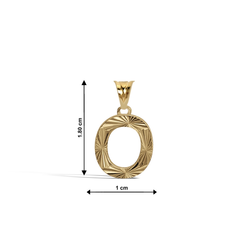 14 Ayar Sarı Altın O Harf Kolye Ucu