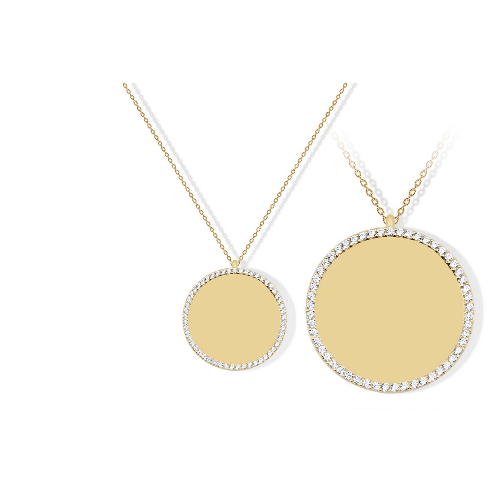 14 Ayar Sarı Altın Plaka Kolye