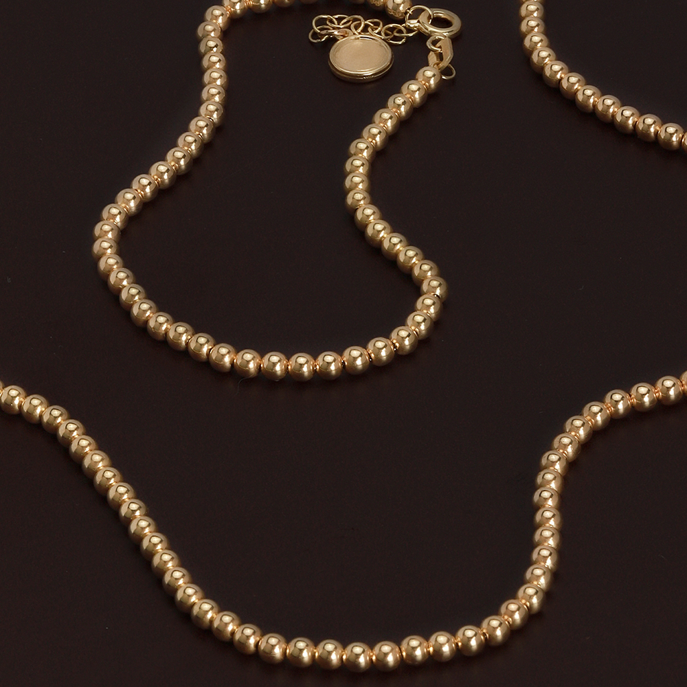 14 Ayar Sarı Altın Popcorn Zincir