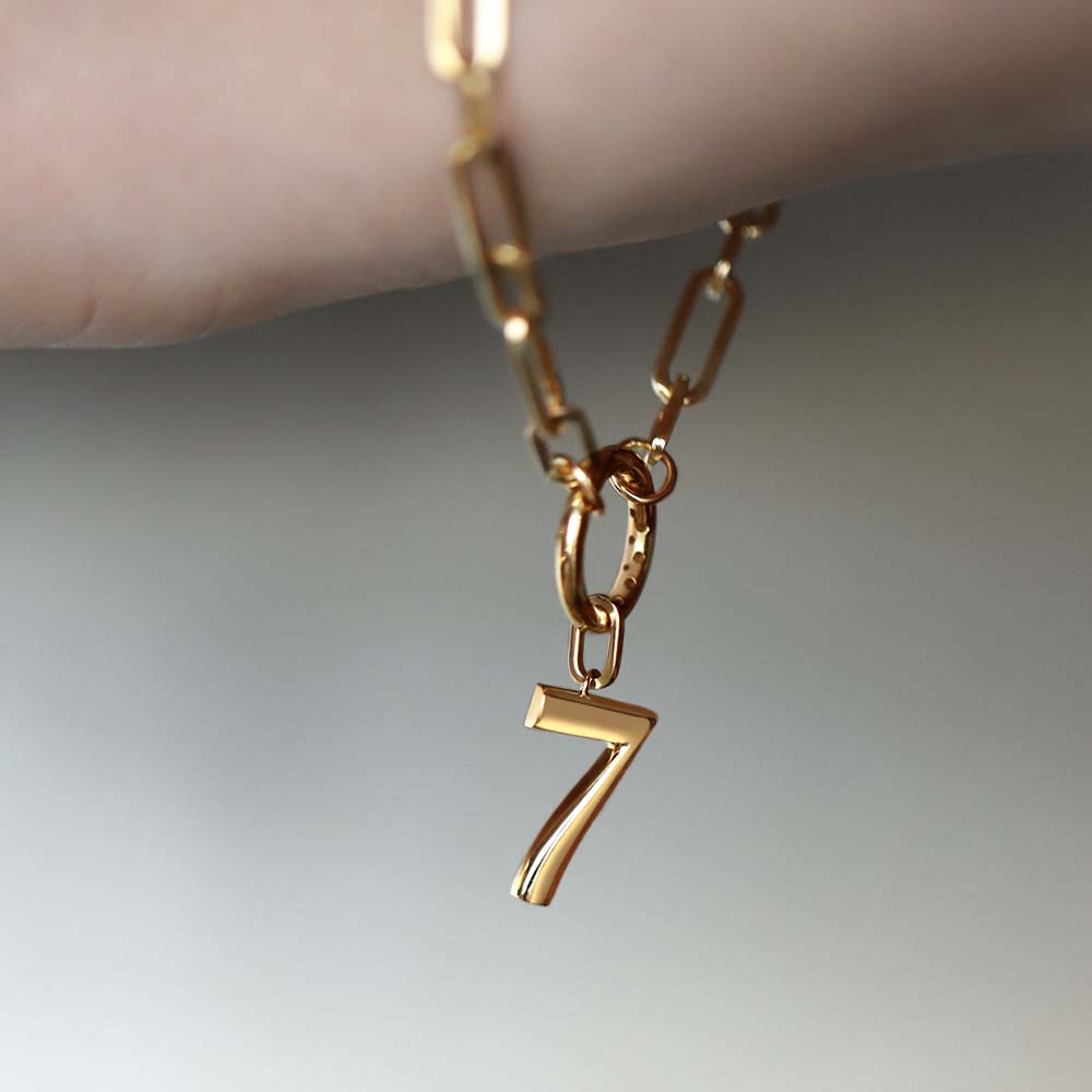 14 Ayar Sarı Altın Rakam Charm