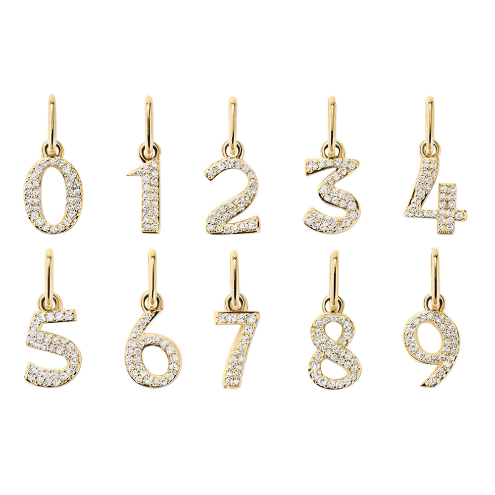 14 Ayar Sarı Altın Rakam Charm