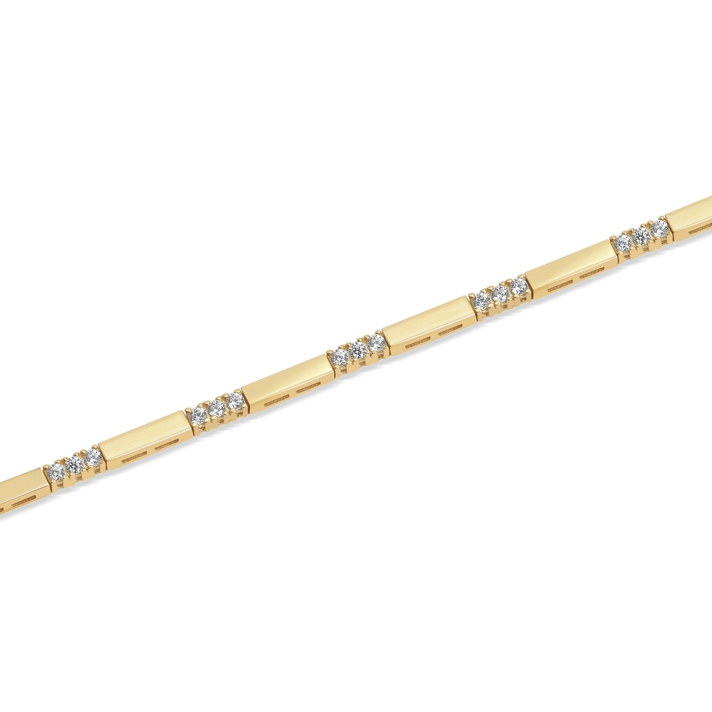 14 Ayar Sarı Altın Taşlı Bileklik