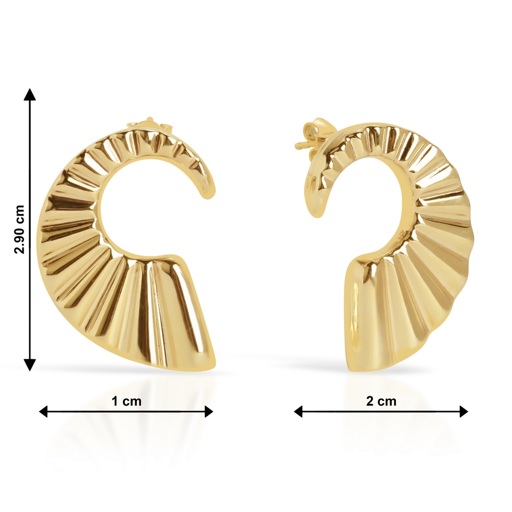 14 Ayar Sarı Altın Salyangoz Küpe