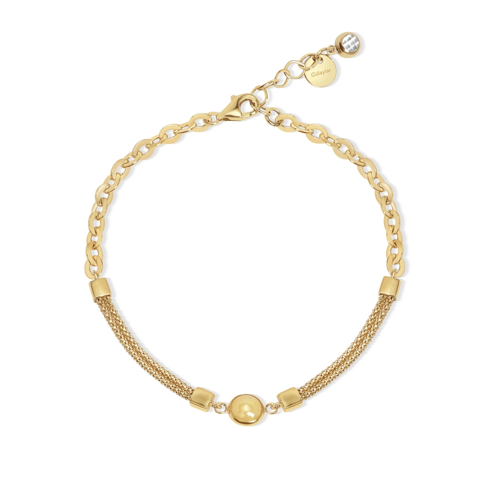 14 Ayar Sarı Altın Sarı Opal Taşlı Bileklik