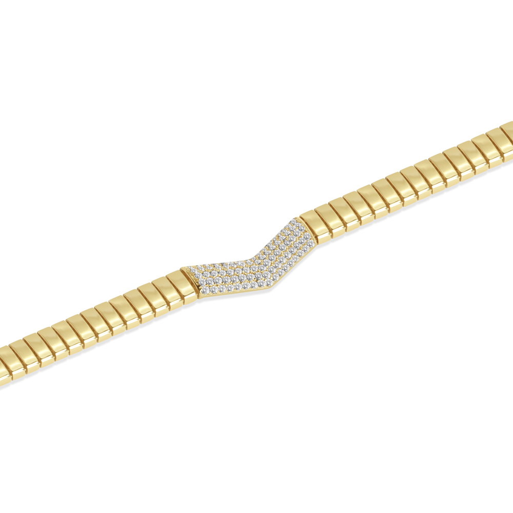 14 Ayar Sarı Altın Taşlı Bileklik