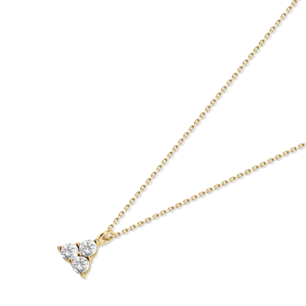 14 Ayar Sarı Altın Minimal Taşlı Kolye