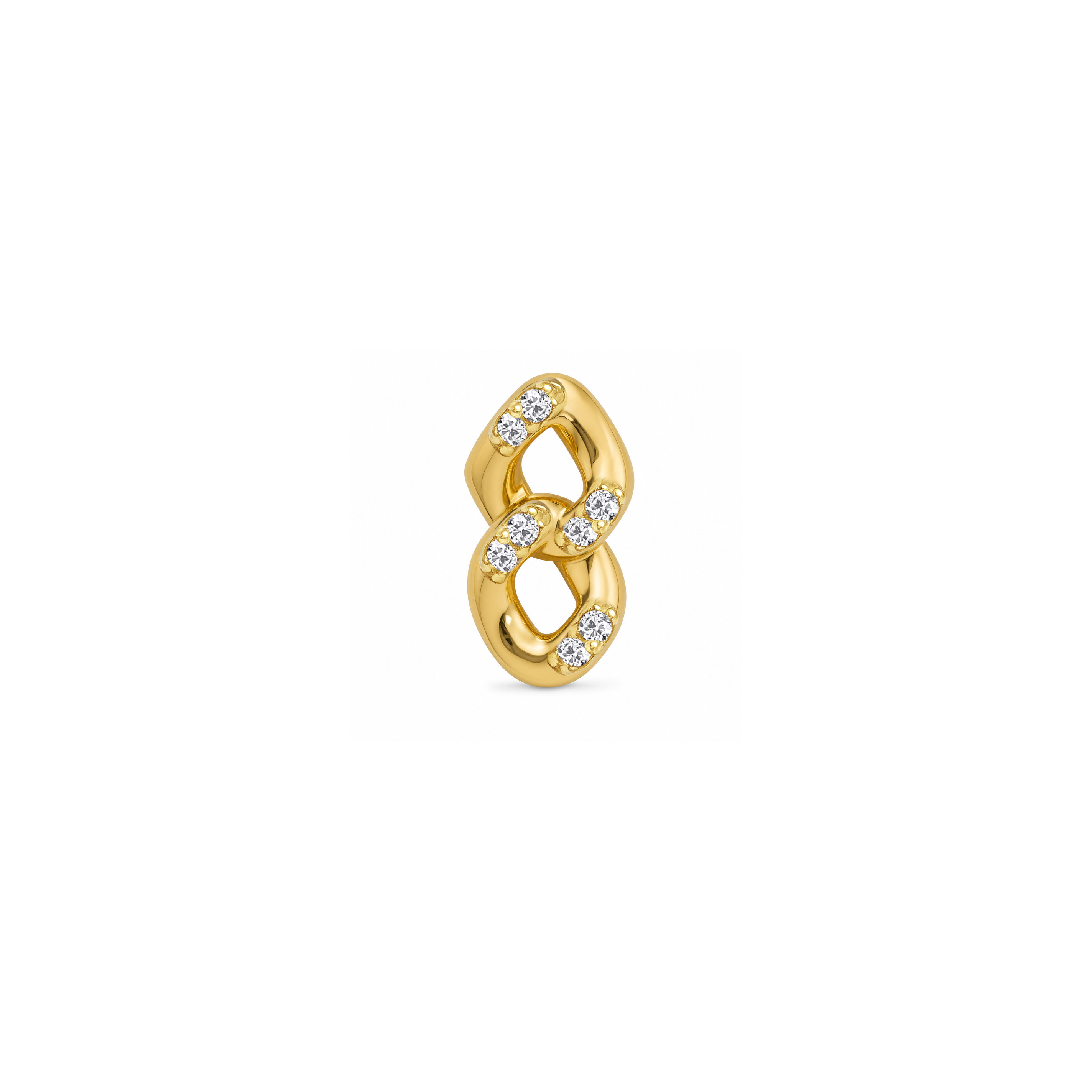 14 Ayar Sarı Altın Taşlı Zincir Tragus Piercing