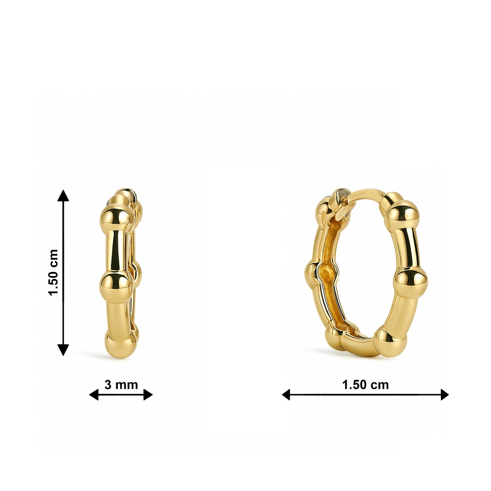 14 Ayar Sarı Altın Toplu Halka Küpe