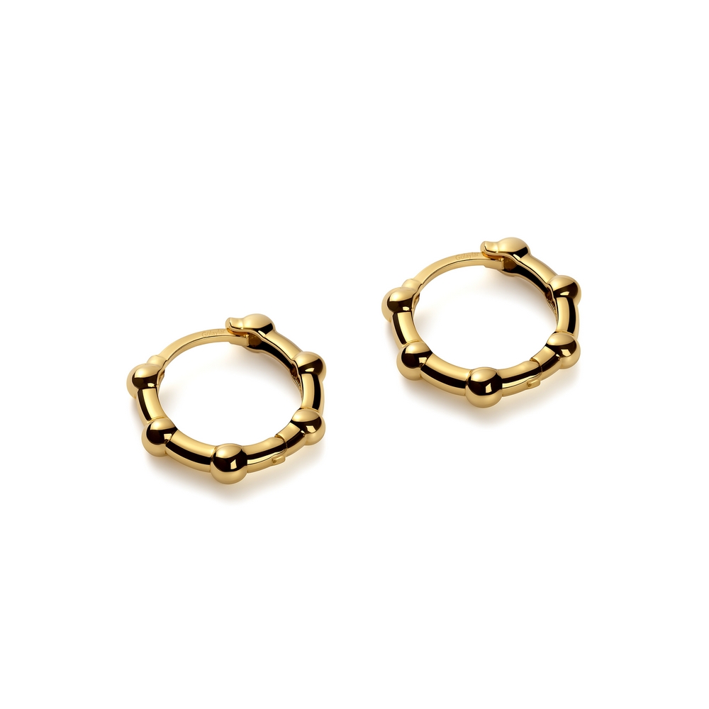 14 Ayar Sarı Altın Toplu Halka Küpe