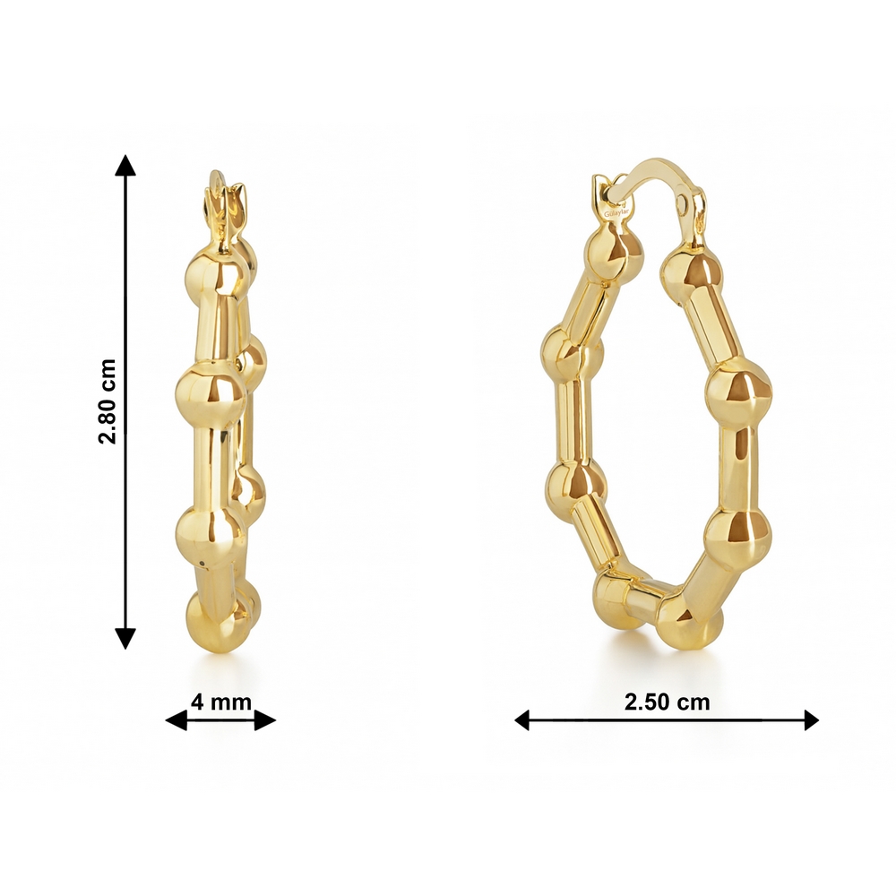 14 Ayar Sarı Altın Toplu Halka Küpe