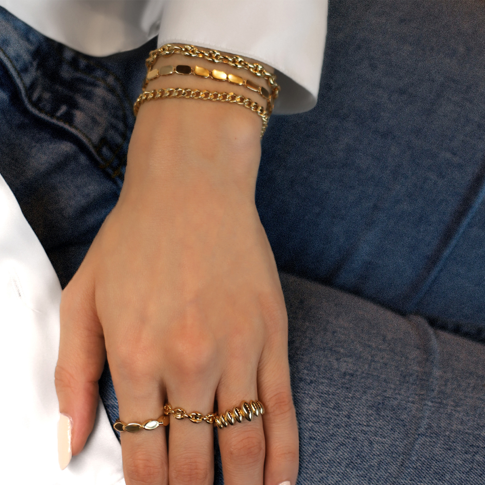 14 Ayar Sarı Altın Gemici Zincir Bileklik