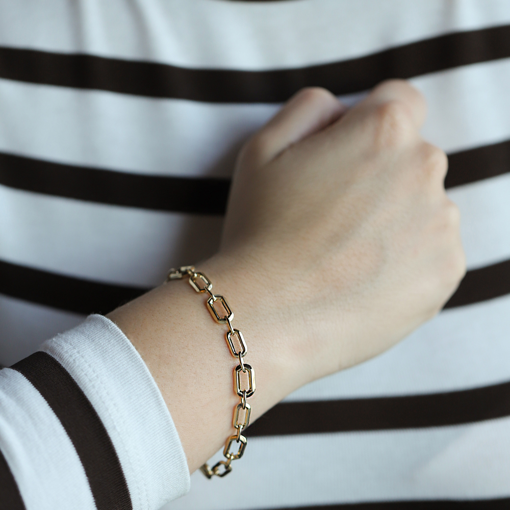 14 Ayar Sarı Altın Zincir Bileklik