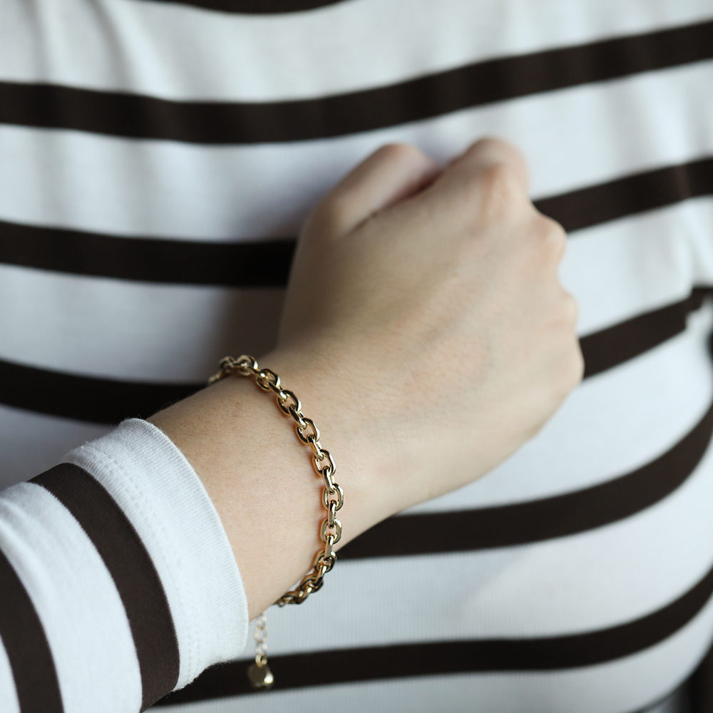 14 Ayar Sarı Altın Zincir Bileklik