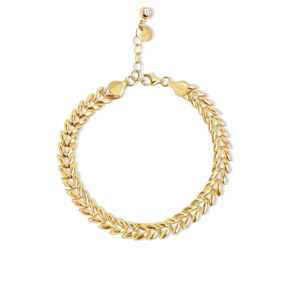 14 Ayar Sarı Altın Başak Bileklik