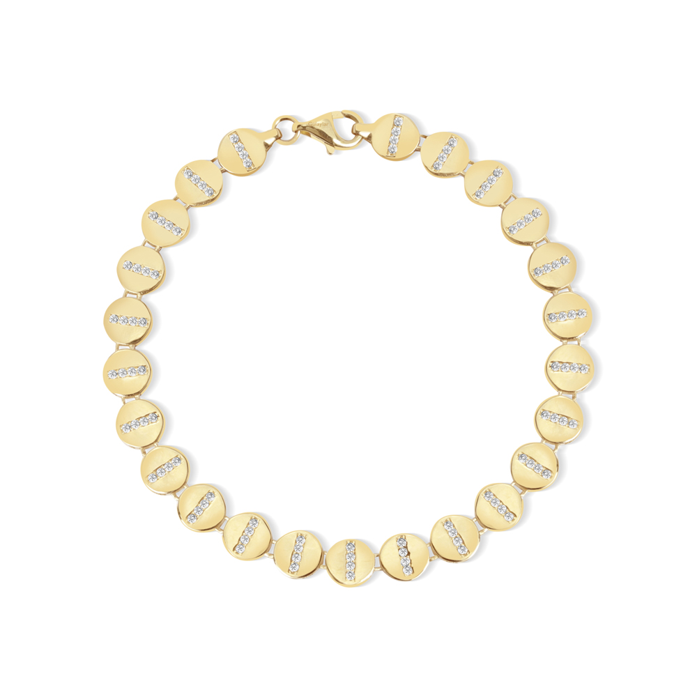 14 Ayar Sarı Altın Taşlı Bileklik