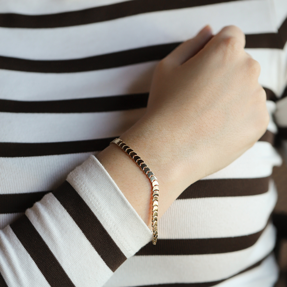 14 Ayar Sarı Altın Zincir Bileklik