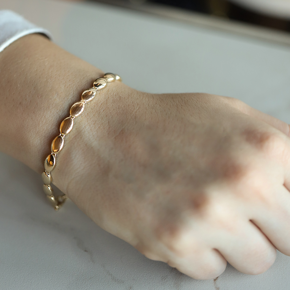 14 Ayar Sarı Altın Taşsız Bileklik