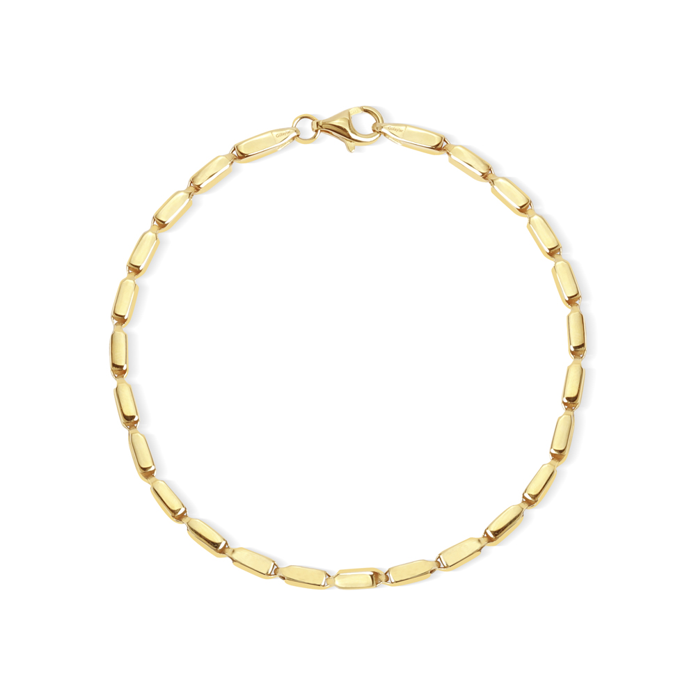 14 Ayar Sarı Altın Taşsız Zincir Bileklik