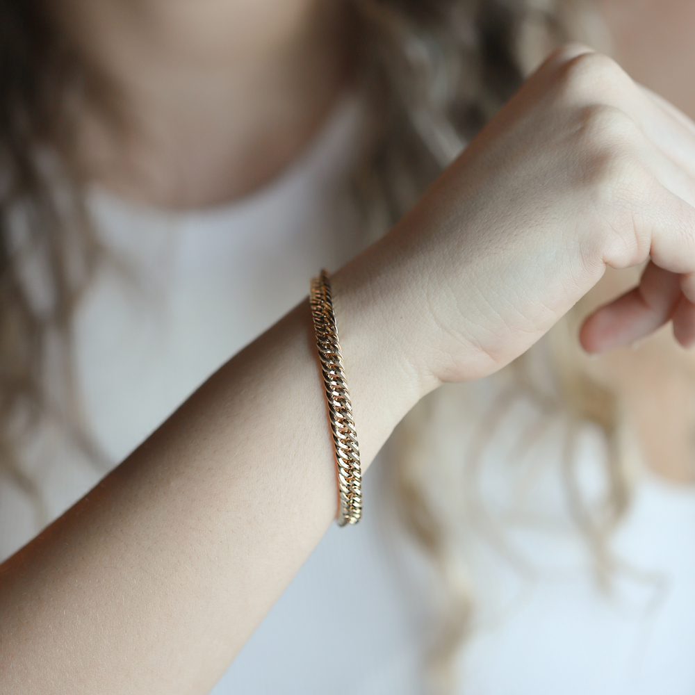 14 Ayar Sarı Altın Zincir Bileklik