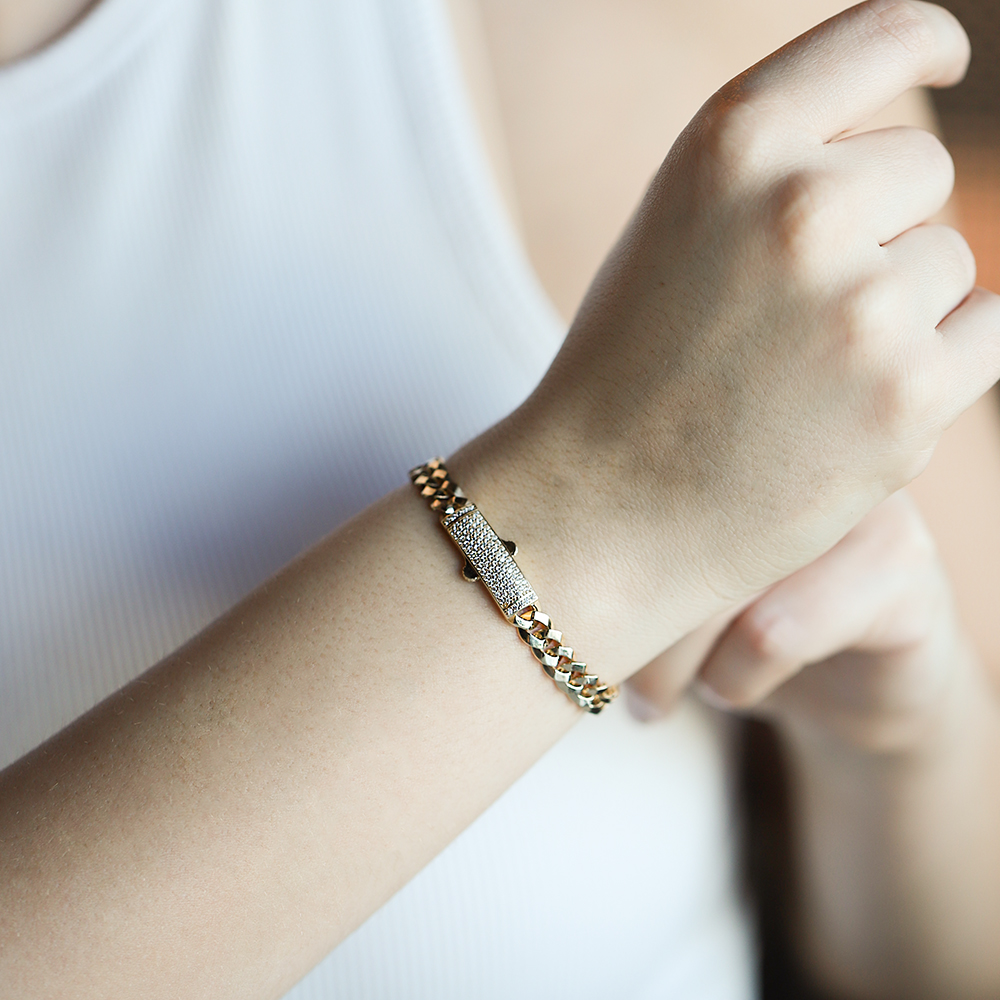 14 Ayar Sarı Altın Gurmet Zincir Bileklik