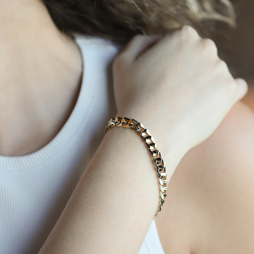 14 Ayar Sarı Altın Gurmet Zincir Bileklik