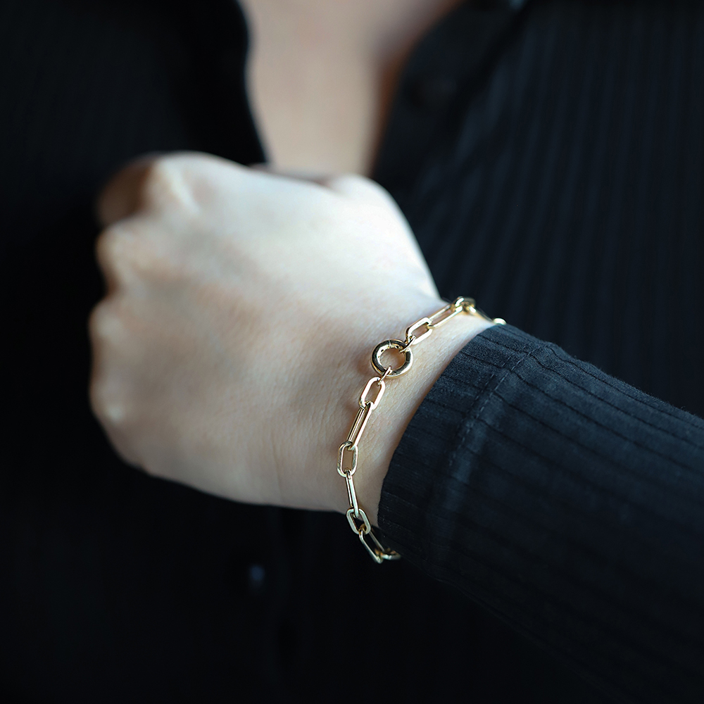 14 Ayar Sarı Altın Ataç Zincir Bileklik